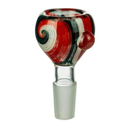 US Colourful Smoking Pyrex Glass 18MM 14MM 10MM Male Funnel Bowls Philtre Joint Portable Handle Dabber Dry Herb Tobacco Accessories Wax Oil Rigs Wig Wag Bongs