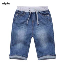 Promotion Kids Boys Denim Shorts Summer Casual Solid Soft Cotton Jeans For 2-13 years Children wear 210723