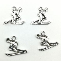 Wholesale lot 100PCS bobsledder athletes antique silver charms pendants Jewellery findings DIY for necklace bracelet 16*19mm DH0801