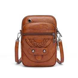 3pcs Messenger Bags Women PU Retro Protable Phone Sport Min Crossbody Bag Mix Color