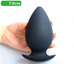 Anal toys Huge Plug Dilator Silicone 6size Black Smooth Beads Butt Adult Sex Toys for Men Women Dildo 1125