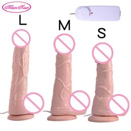 shop skin Canada - Man Nuo Strap on Big Dick Skin Realistic Vibrating Dildo for Women Huge Penis Vibrator With Suction Cup Adult Sex Toys Sex Shop X0503