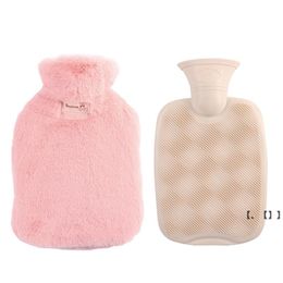 NEWCute Plush Hot Water Bottle Bag 800ML Large Capacity PVC Water Injection Hot-water Bag Portable Water Storage Bottle Hand RRF12458