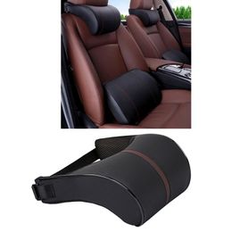 Car Organiser Pair Headrest Pillow & Lumbar Support Auto Cushion Retractable