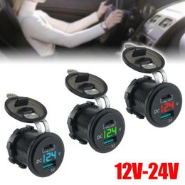 Dual USB Charger PD QC 3.0 Charger Socket Adapter with LED Voltmeter Waterproof For Car Motorcycle Boat RV Smart Phone