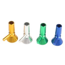 2021 Colorful Handle Aluminium Alloy 14MM Male Bowls Filter Joint Smoking Portable For Dry Herb Tobacco Oil Rigs Wig Wag Bongs Hookah Pipe