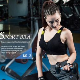 Front Zipper Sports Bra Professional Shockproof Breathable No Steel Ring Comfortable Running Vest Yoga Underwear Women Outfit