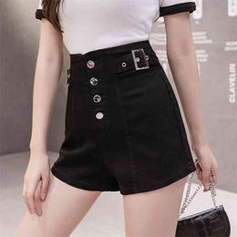 S-2XL Jeans Shorts Women High Waist Buttons Fashion Denim Girls Spring Summer Plus Size Trouser Jean Short 210601