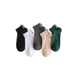 Men's Socks Bulk Set Series Vintage Stripes Numbers Words Casual Cotton Short Ankle Men