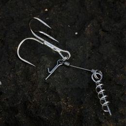 Fishing Hooks Soft Lure Rig Single Hook Double Rigging Treble Accessories Steel Tackle High-carbon Terminal V5s8