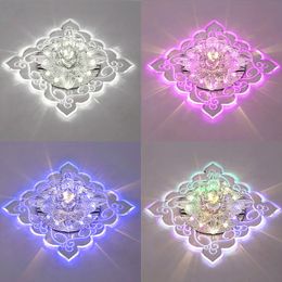 LED Square Crystal Ceiling Light Modern Aisle Light Corridor Balcony Bedroom Living Room Embedded Lamps With