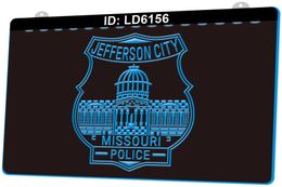 LD6156 Jefferson City Missouri Police 3D Engraving LED Light Sign Wholesale Retail