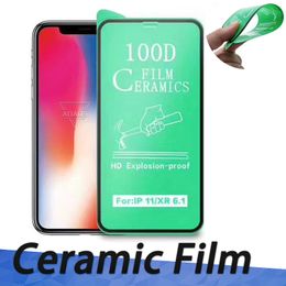 100D Ceramic Screen Protector Film soft Clear Explosion Transparent for iPhone15 14 13 Pro Max 12 11 XS XR 8 7 6 Plus