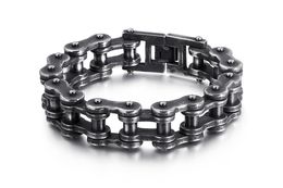 Stainless Steel Tennis Motorcycle Locomotive chain Bracelets Rock Boutique Plating Silver Colour Plat Bike Men's Gift