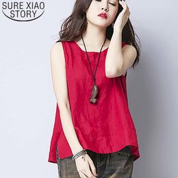 Women Summer Fashion Sexy Top White Shirts Casual Solid Tank Loose Ladies Red And Black Tops 3234 50 210415