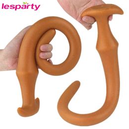 Super Long Soft Huge Anal Plug Butt Plug Large Dildo Vagina Anus Stimulation Dilator Prostate Massage Anal Sex Toy For Men Women 211124