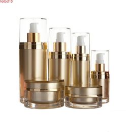 15/30/60/120ml Gold skin care bottle plastic acrylic cream lotion Pump Bottles 15g 30g 50g Cream jar cosmetics container SN948goods