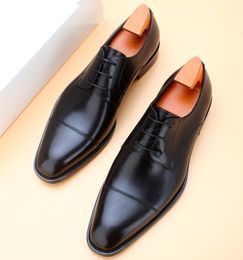 Fashion Black / Deep Brown Business Dress Shoes Genuine Leather Social Shoes Mens Work Shoes