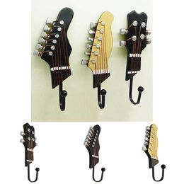 Hooks & Rails Retro Guitar Heads Music Home Resin Clothes Hat Hanger Movie Wall Hook For Decoration Keys Organisation