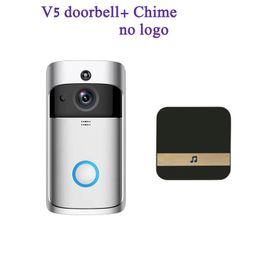 Wireless Remote Smart V5 Doorbell 720P Visual Intercom WiFi Home Security Camera Real-Time Video Two-Way Audio Night Vision PIR Motion Detection APP Control