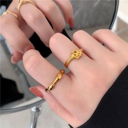 Wedding Rings YUN RUO Titanium Steel French Design Celi Wind Knotted Rope Female Bamboo Joint Simple Fashionable Metal Jewellery