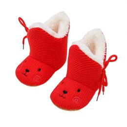 Boots Bobora Winter Infant Soft Sole Cartoon Bear First Walker Born Baby Boy Girl Snow Toddler Plush Fleece 0-12M