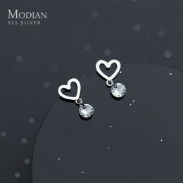 Fashion Hearts Stud Earrings for Women Genuine 925 Sterling Silver Wedding Shining Jewelry Brincos Bijoux 210707