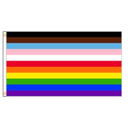 3x5Fts All Inclusive Rainbow Gay Pride Flags Black Transgender For Lgbt