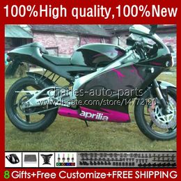 Motorcycle Body For Aprilia RS-250 RS RSV 250 RS250 RR R RS250R 95 96 97 24No.142 RSV-250 RSV250R RSV250 Pink Black 1995-1997 RSV250RR RS250RR 1995 1996 1997 Fairing