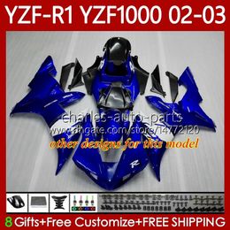OEM Bodys For YAMAHA YZF R 1 1000 CC YZF-1000 YZF-R1 Blue White 2002 2003 2000 2001 Bodywork 90No.106 YZF R1 1000CC 2000-2003 YZF1000 YZFR1 02 03 00 01 Motorcycle Fairing