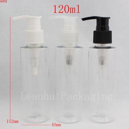 120ml 40pc/lot transparent PET bottle, plastic cosmetic packaging with dispenser,shampoo lotion pump bottles,lotion cream