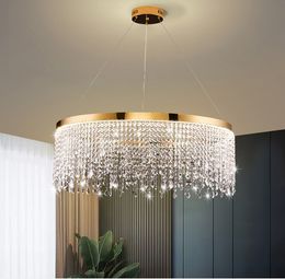 Living Room Luxury Chandelier Nordic Crystal Hanging Lamp Gold Home Decor LED for Living Room Dining Room Pendant Light Fixture