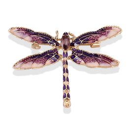 Pins, Brooches Fashion Crystal Vintage Dragonfly Brooch Large Insect For Women Pins Wedding Jewellery Accessories