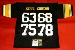 Custom Football Jersey Men Youth Women Vintage STEEL CURTAIN AASH READ 3/4 JOE LC ERNIE Rare High School Size S-6XL or any name and number jerseys