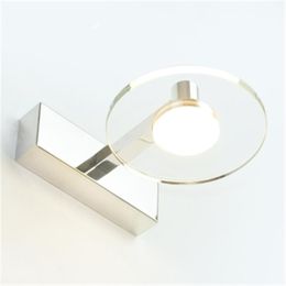 Wall Lamp Crystal Light Bathroom Toilet Vanity Mirror Single Head Anti Fog Antirust Front LED