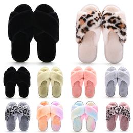 Wholesale Classics Winter Indoor Slippers fors Women Snow Fur Slides House Outdoor Girls Ladies Furry Slipper Flat Platforms Soft Shoes Sneakers 36-41