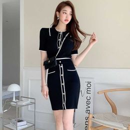 Korean Summer Women's Casual Chic Pullover Tops + Runway High Waist Elegant Slim Pleated Skirts 2 Piece Set Suit 210529