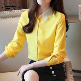 womens tops and blouses blusas mujer de moda autumn woman shirts long sleeve Office Lady chiffon 6102 50 210427