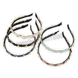 Women's solid Colour rhinestone headband, Aluminium alloy chain headband, luxurious and exquisite hair accessories