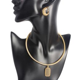 Earrings & Necklace High Quality Ltaly Gold Color Women African Beads Fashion Earring Africa Custom Jewelry Set