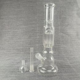 Clear Glass Hookah Oil Dab Rig Bong with Tree Percolator Philtre Smoking Pipe Accessories