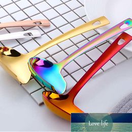 1PC Colorful 304 Stainless Steel Sauce Drizzle Spoon with Spout Small Soup Ladle Serving Creative Oil Kitchen Tool