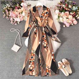 Women Bodysuit Korean Overalls Long Sleeve Shirt Wide Leg Pants Rompers Womens Jumpsuit Lace Up Loose Playsuit 93777 210519