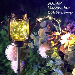 -Lâmpadas solares LED ao ar livre jardim luz mason frasco lâmpada lanterna lanterna relva de luz solar para varanda luzes paisagem de jarda