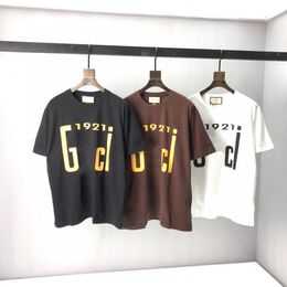 2022SS Bahar / Yaz Trend Moda Kısa Kollu Tişört Yüksek Kalite Jakarlı Kadın Erkek Giyim Boyutu: M ~ XXXL Renk: Siyah ve Beyaz F93