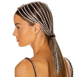 Hair Clips & Barrettes Shiny Full Rhinestone Fringed Hairband For Women Bijoux Long Tassel Crystal Accessories Wedding Banquet Headband Jewe