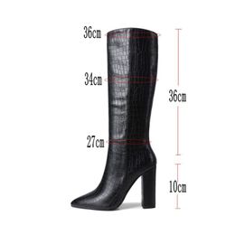 Size 34-43 Women Knee High Boots Thick Heel Women Winter Shoes Fashion Sexy Party High Heel Boots For Women Footwear