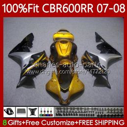 OEM Bodys For HONDA CBR 600 RR CC F5 600CC 2007 2008 Bodywork 70No.115 CBR600 Godlen black RR CBR 600RR 600F5 CBR600RR 07 08 CBR600F5 2007-2008 Injection Mould Fairings