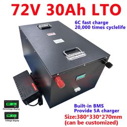 LTO 72V 30Ah Lithium Titanate Battery Pack 20000 times deep cycle 2.4v pouch cells for motorcycle Forklift rickshaw+5A Charger