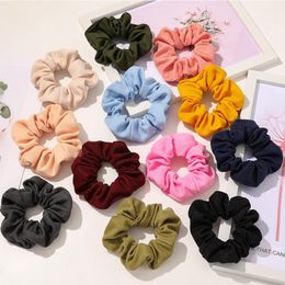 Scrunchy Hairbands Solid Cotton Headbands Breathable Scrunchie Hair Bands Girls Ponytail Holder Kids Hair Accessories 36 Designs DW5377